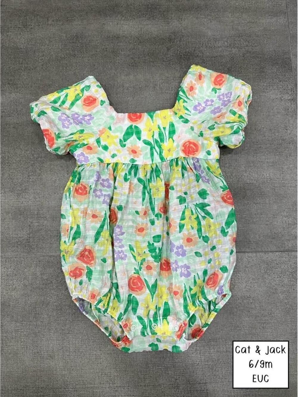06-09m • Cat & Jack • Baby Girl Clothes • Floral Bubble